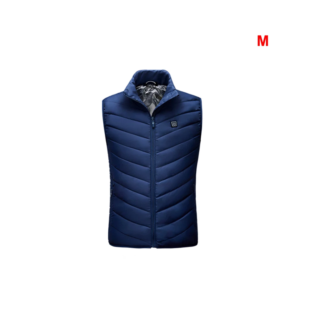 Electric Vest Three Modes Sleeveless Winter Outdoor Cycling Skiing Snow Warmer Accessories Heated Body Wearing Waistcoat - Цвет: Синий
