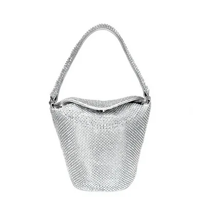 YM1769silver SEKUSA клатч, вечерняя сумочка, роскошная женская сумка, сумка через плечо, сумки с бриллиантами, дамская сумочка для свадебной вечеринки, маленькая сумка, атласная сумка, bolsa f - Цвет: YM1769silver