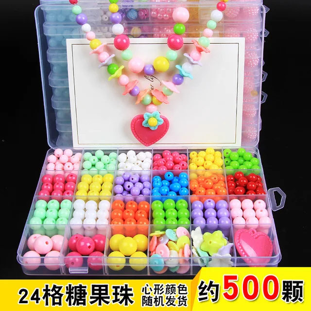 450-1000 шт Детские игрушки из бисера DIY браслет ожерелье кольцо подвеска, обруч ткачество набор подарки для девочек Рождественский подарок ручной работы - Цвет: NO.8