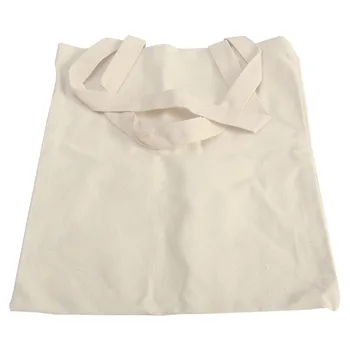 

Eco Friendly Men Women Casual Natural Large Capacity Home Handbag Shopping Anti Tear Fashion Solid Shopping Bag Folding Canvas
