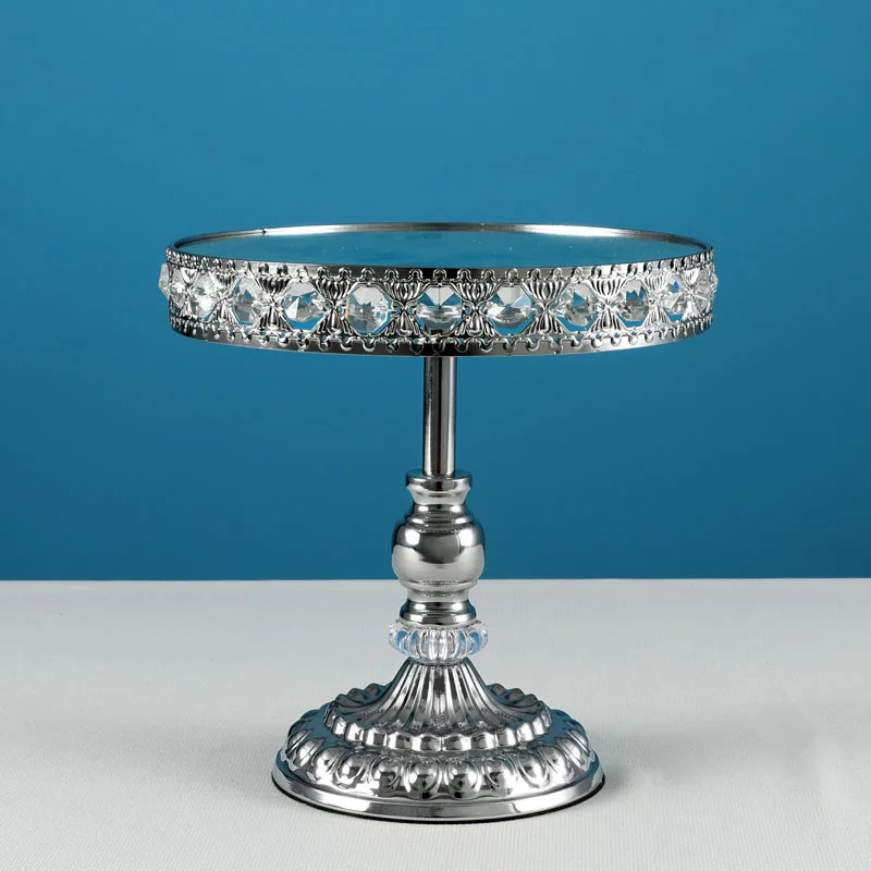 Silver cake stand Wedding Dessert Tray Cake Stand Cupcake Pan cake display table decoration Party mirror stand 1-3pcs
