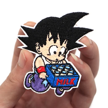 

2pcs/lot Dragon Ball Goku Patch Cartoon Anime Patches for Clothes Iron On Patch Embroidered Applique Backpack Stickers KB2353