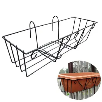 

1pc Hanging Balcony Flower Pot Brackets Holder Box Stand Rack Railing Shelf Patio Deck Plant Planter Container Accessories