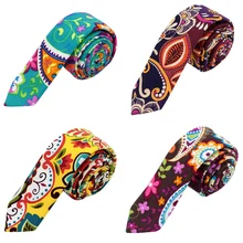 Мужской галстук льняной Тощий Галстук Пейсли галстуки с принтом повседневные мужские ретро галстук женские галстуки для мужчин Свадебная вечеринка