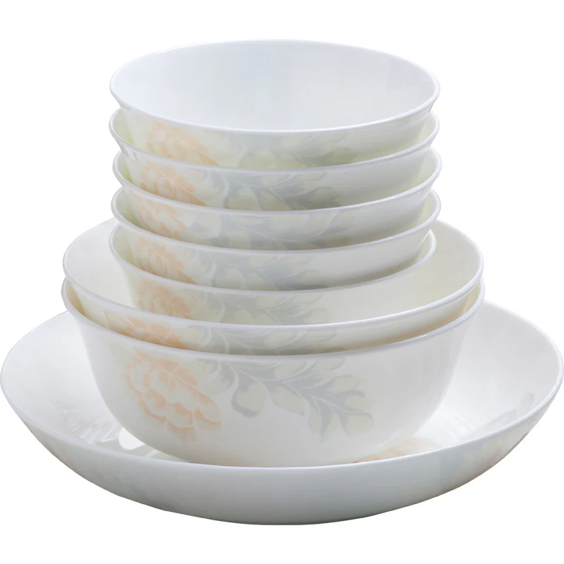 60 Heads Dinnerware Sets Jingdezhen ceramics Dinner Dish Rice Salad Noodles Bowl home dish soup bowl taste dish rice bowl Pot