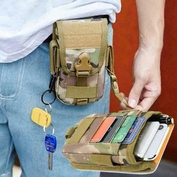

600D Oxford Cloth Belt Bag Nylon Waist Bag Mobile Phone Cards Holder Double Layer Accessory Bag Carteira Masculina Drop Shipping