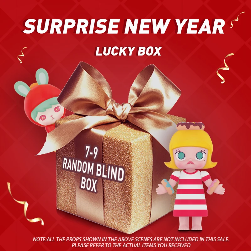 POP MART Happy New Year Lucky Box For 2021 With Surprise Blind Doll Binary Action Figure Birthday Gift Kid Toy | Игрушки и хобби