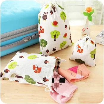 

Printed Drawstring Storage Bags Cosmetic Bag Draw Pocket Cute Cartoon Pattern Farmhouse Style Sack Cosmetic Bags Canvas Bags