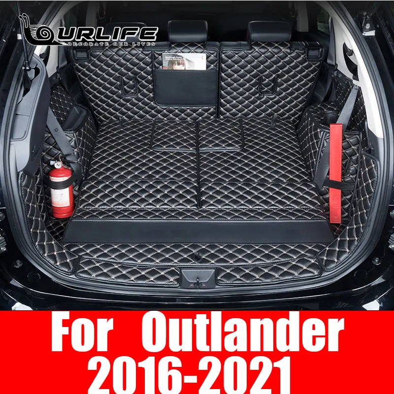 Leather For Mitsubishi Outlander 4WD 2WD 2013 2014 2015 2016 2017 2018 2019 2020 2021 Trunk mat mats Rug Carpet Accessories