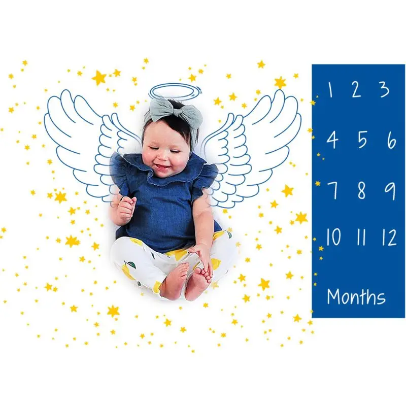 

Cute Baby Photography Prop Stroller Blanket Infant Swaddle Newborn Photo Monthly Growth Backdrop Cloth