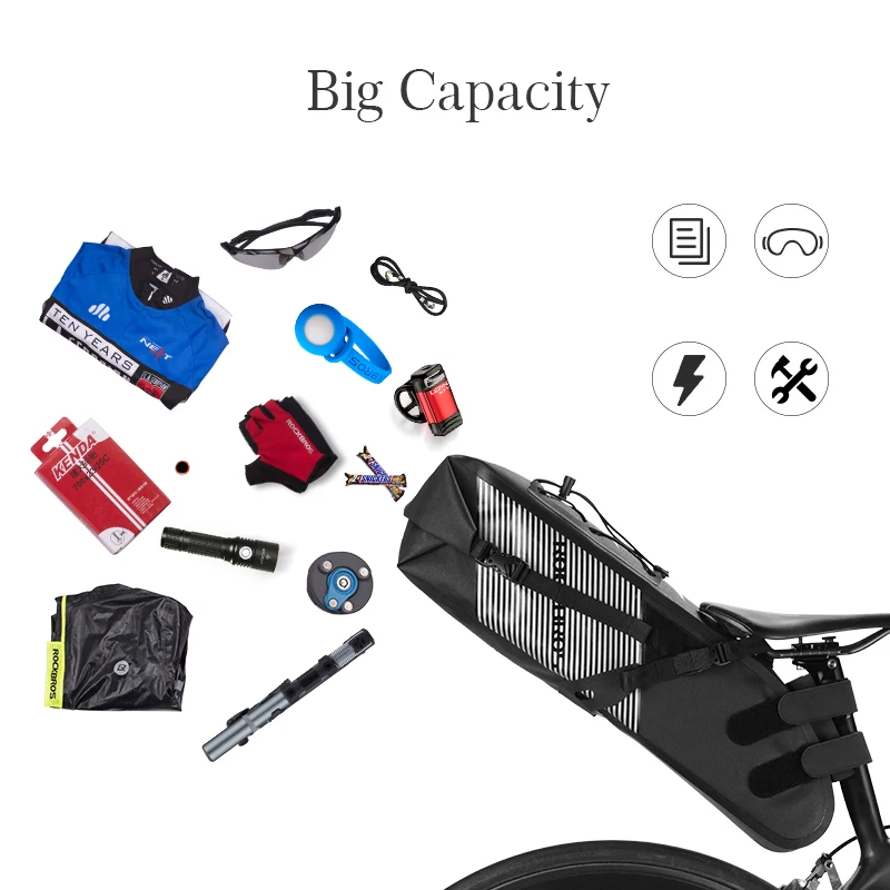 Details about   Rockbros Waterproof 14L Bike Bag Large Capacity Saddle Bag MTB Road Bike Trunk 