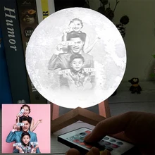 Пользовательские личности 3D печать Луны лампа сменная лунный USB Перезаряжаемые Ночная сенсорный экран/дистанционный ключ 2/3/16 Цвета лунный свет