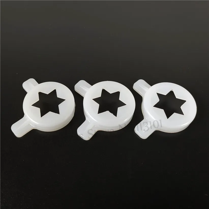 Ice Cream Machine Parts 3 in 1 Fancy Hexagram Modelling Caps Spare Parts for Soft Ice Cream Machine Plastic Nozzle Lids Accessories 29mm Inner Diameter