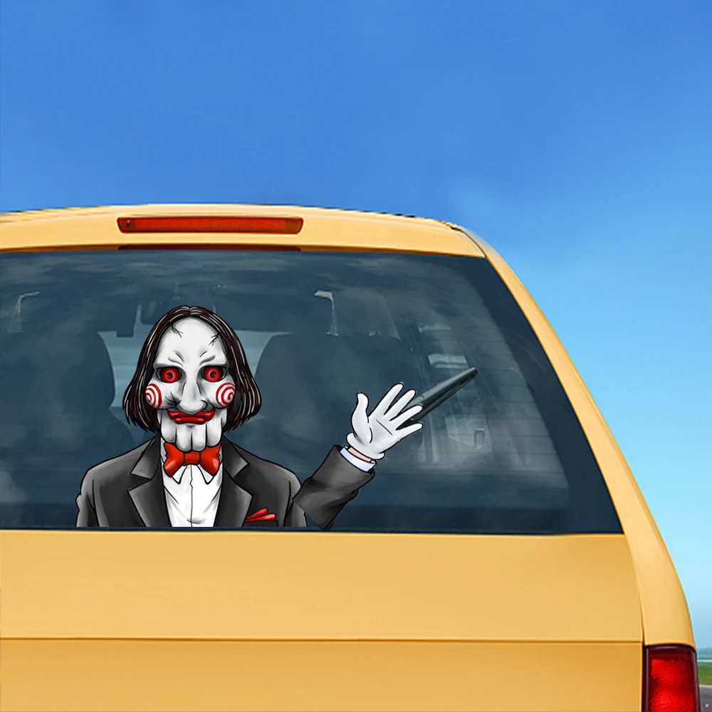 Страшный призрак Женский клоун развевающиеся наклейки для стеклоочистителей