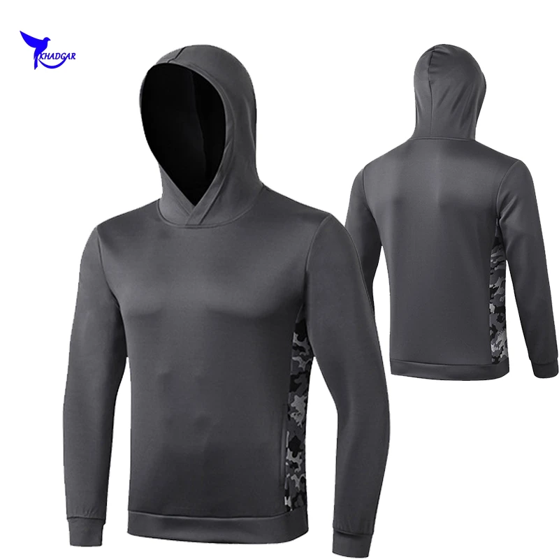 Spring Men's Camouflage Quick Dry Hooded Jackets Gym Fitness Sportswear