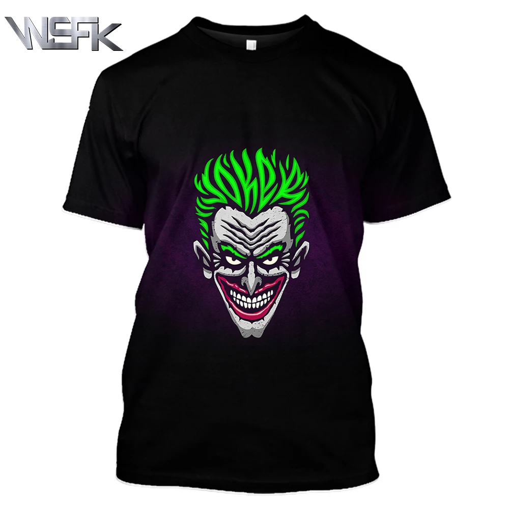 

WSFK American Batman Anime T-shirt Clown 3D Print Funny T-shirt Casual Hip-hop Round Neck Short Sleeve T-Shirt Sweatshirt