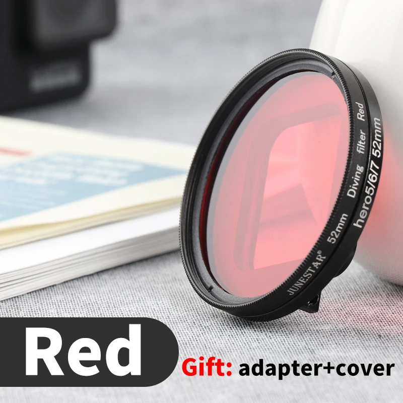 Red set Фильтр для камеры Алюминиевый адаптер+ UV CPL красный ND4 макро фильтры+ крышка набор для GoPro Hero 5 6 7 черный аксессуары для оптического стекла - Цвет: Red set