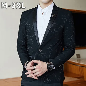 

Dinner Blazer Homme Slim Fit Suit Coat Jacket Luxury Party Prom Blazer Shinny Yarn Wine Red Blue Black Contrast Collar