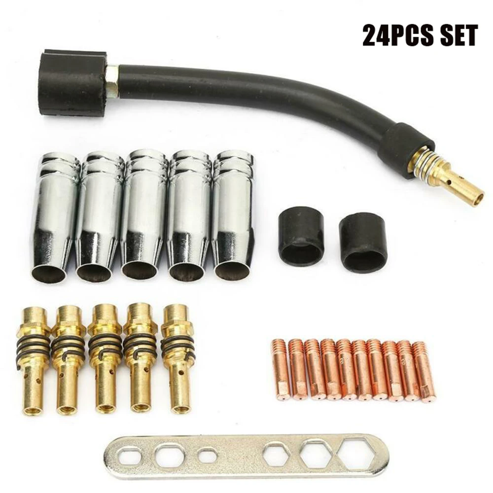 24KD Tip Holder 5pcs 15AK 24KD 36KD Contact Tips Nozzles Holders Swan Neck MIG Torch//Gun Consumables for Euro Style MIG MAG Welding Torches