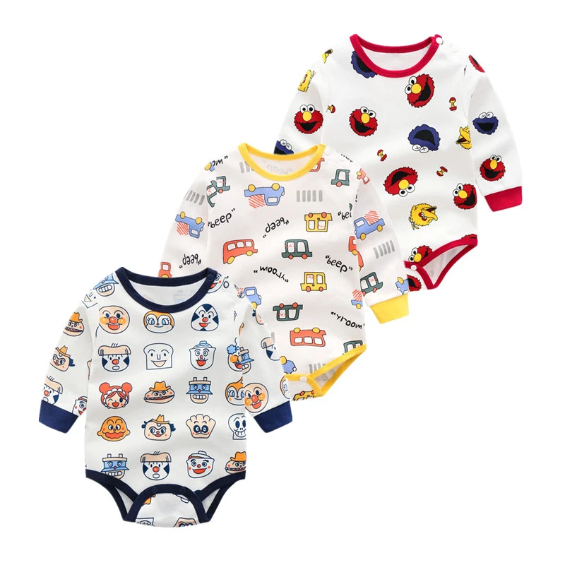 

2019 Autumn New Long-sleeved Rompers For Newborn Baby Boys Girls Bread Superman Jumpsuits Toddler Baby Clothing