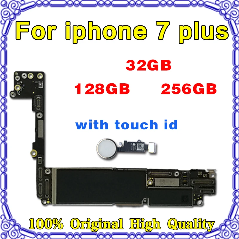 

Original unlocked for iphone 7 plus Motherboard With Touch ID/ Without Touch ID,for iphone 7P Mainboard With Chips Logic board