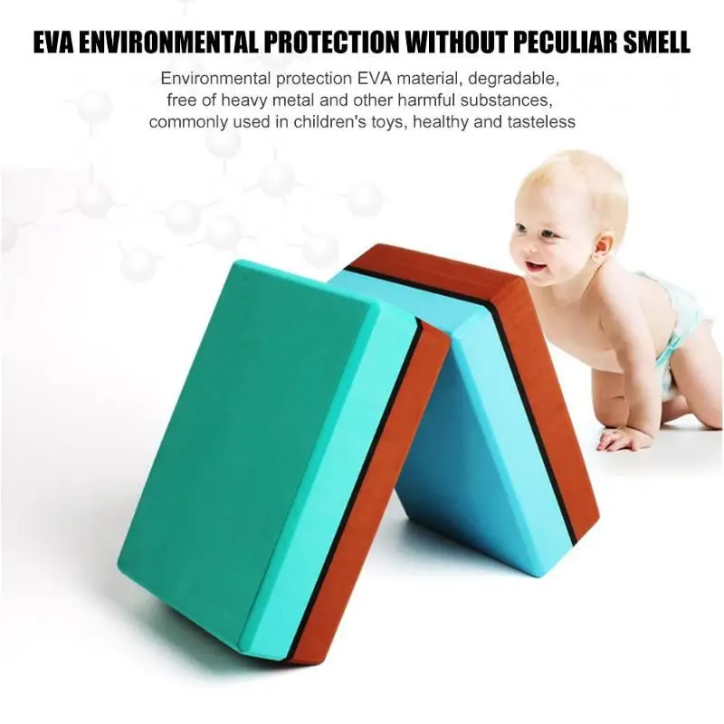 EVA Yoga Block Waterproof Pilates Yoga Brick Exercise Sports Anti-slip Body Shaping Foam Block Stretching Aid Gym Fitness Props