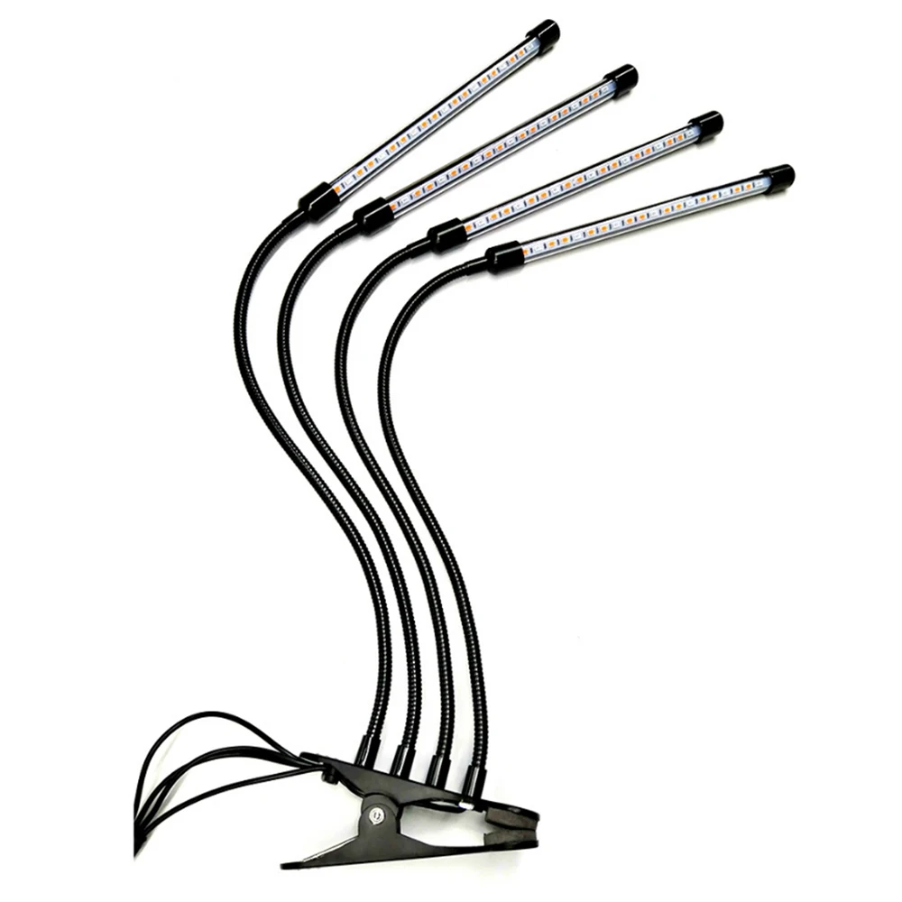 Full Spectrum LED 4 Tube Planting Light Flexible Clip USB Power Desktop Plant Growth Lamp Indoor Plant Growth Light For Flowers 9