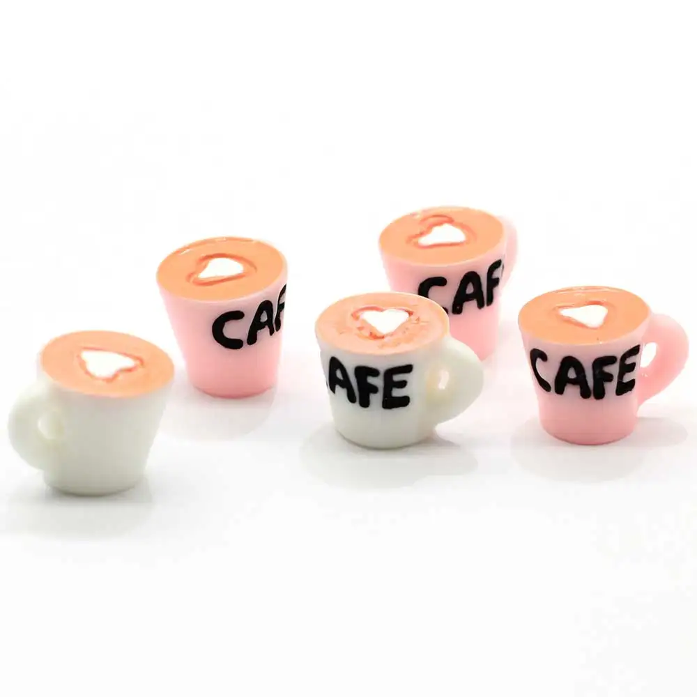 

20/100pcs New Novelty Kawaii Coffee Cup Flatback Resin Cabochon Craft Dollhouse Miniature Coffee Mugs For DIY Hair Bow Decorati