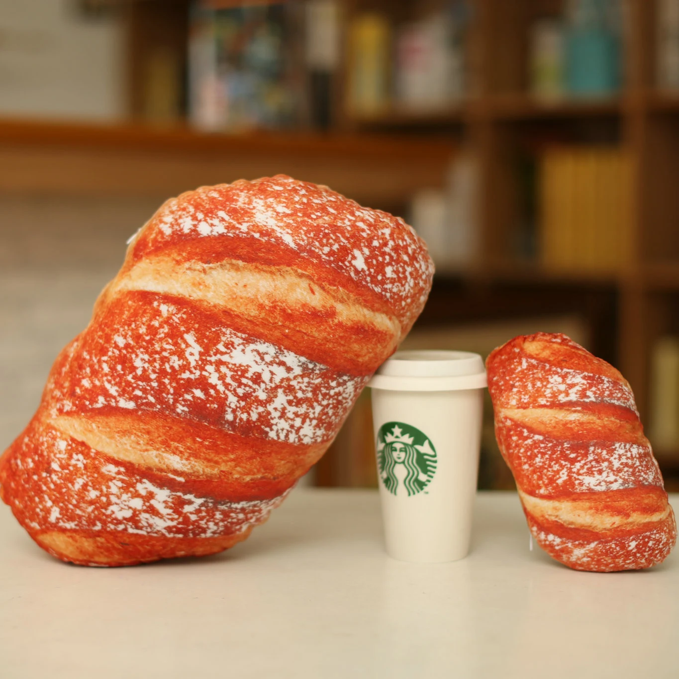 Plush Toys 20-60cm Simulation 3D Bread Pillow Butter Sesame Cakes Sofa Stuffed Soft Food Doll Kids Room Gift Decoatives