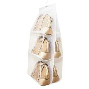 

Use Hanger Storage Bag Organizer Wardrobe Rack For Handbag Purse Pouch 6Slot J