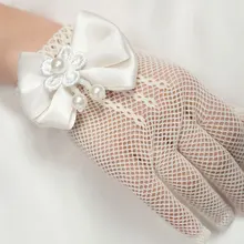 Пара женских Модных кружевных наручных перчаток, Свадебные вечерние Костюмные аксессуары для невесты бежевого цвета