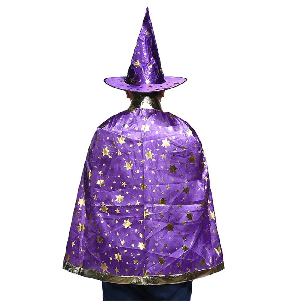 purple 80 см взрослые дети Хэллоуин вечерние Пелерина звезда шаблон Косплей Плащ выпускного вечера реквизит - Цвет: purple