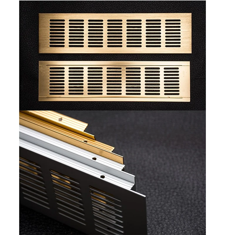 4 шт./лот 80 мм широкая алюминиевая вентиляционная решетка вентилятора решетка для шкафа шкаф для обуви золото черный Кондиционер