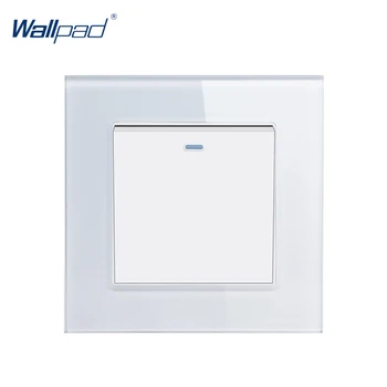 

1 Gang 2 Way Wallpad Crystal Glass 110V-250V EU UK Standard Fluorescent 1 Gang 2 Way Corridor Push On Off Light Switch Button