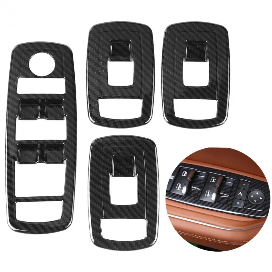 4 шт. углеродное волокно стиль окна автомобиля переключатель панели кнопка подъема рамка Накладка для Maserati Levante- автомобильные аксессуары