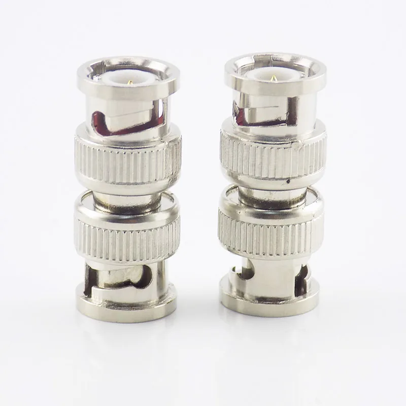 2Pcs BNC Male To Bnc Male Connector Adapter RF Convertor Coupler Video Surveillance Systemfor RG59 CCTV Camera Security K13