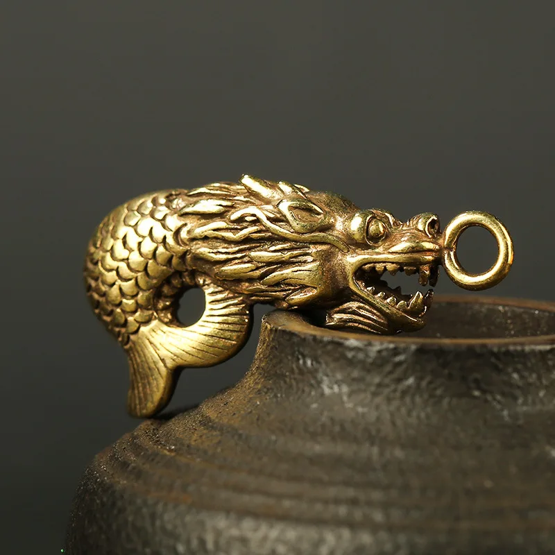 dragon fish pendant brass (4)