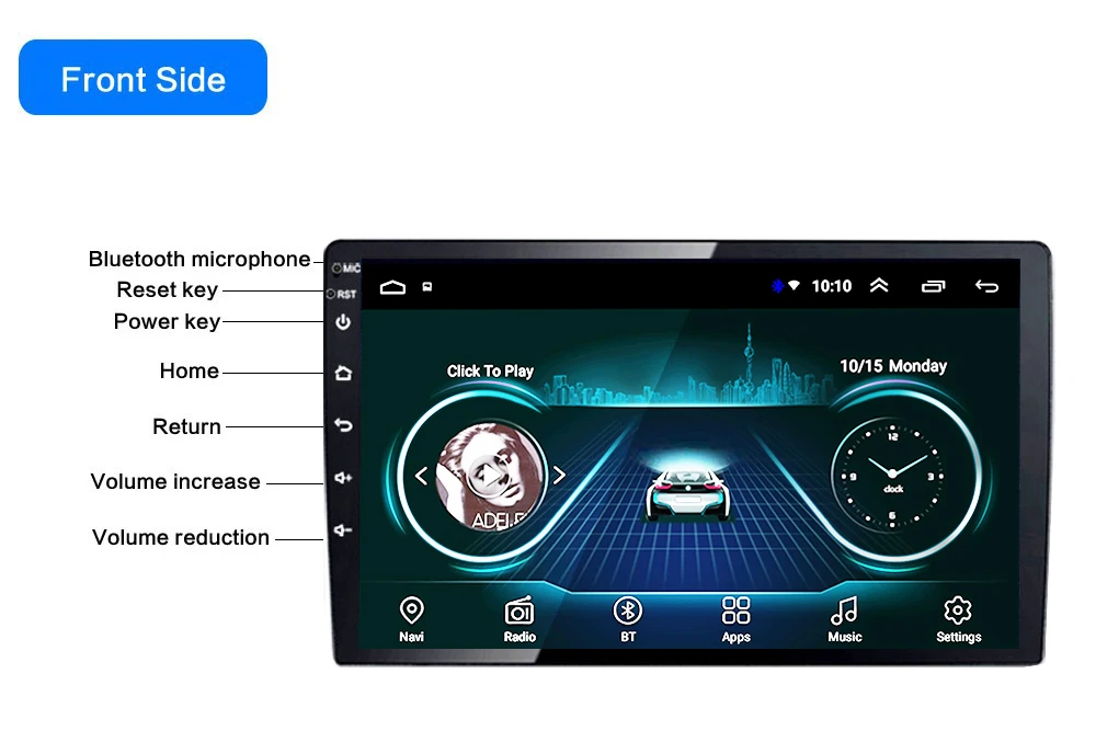 Автомагнитола для Honda Civic 2012 2013- мультимедийная система plug and play Поддержка bluetooth Carplay FM tv SWC RDS Android 8,1 10"