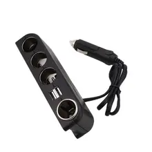 Портативный двойной USB порт автомобильное зарядное устройство 4 Way розетка для автомобильного прикуривателя сплиттер адаптер питания для Apple iPhone samsung huawei Xia