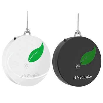 

2 Set Personal Wearable Air Purifier Necklace Mini Portable Air Freshner Ionizer Negative Ion Generator, Black & White