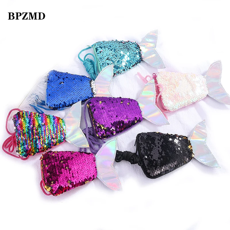 

Women Mermaid Tail Sequins Coin Purse Girls Crossbody Bags Sling Money Change Card Holder Wallet Purse Bag Pouch for Kids Gifts