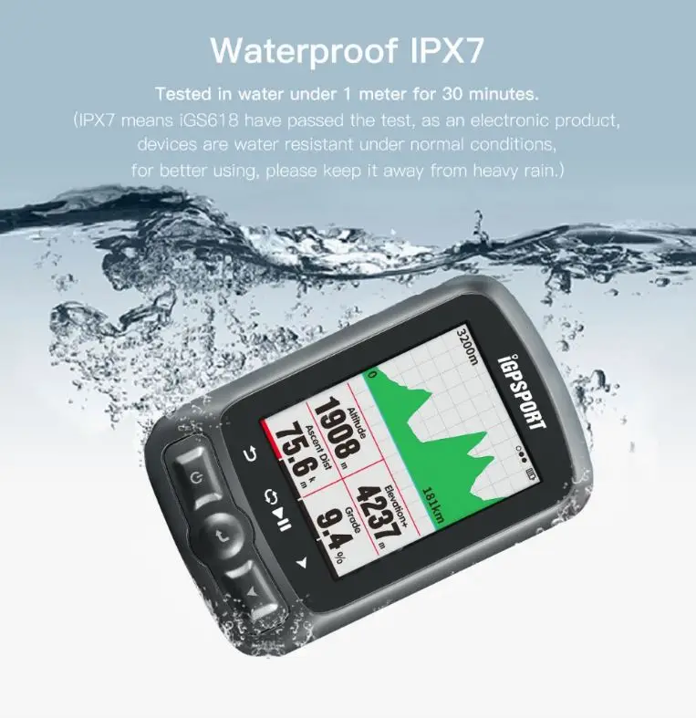 I gps порт iGS618 gps Велосипедный компьютер Спидометр IPX7 с аксессуарами