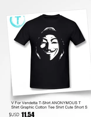 Футболка V For Vendetta, футболка V FOR VENDETTA GUY FAWKES CONSPIRACY QUOTE, футболка большого размера с короткими рукавами, Пляжная забавная футболка