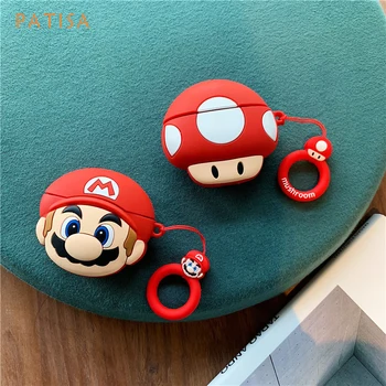 

Cute Super Mario Brothers Mushroom Toad Headphone Case For Airpods 1 2 Soft Silicone Earphone Protection For Airpods pro Cover