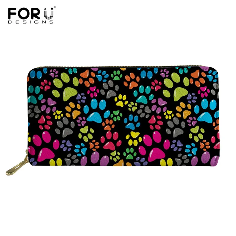 FORUDESIGNS/модные женские кошельки с рисунком собачьей лапы радуги, многофункциональные кошельки на молнии, кожаный кошелек, клатч для девушек - Цвет: HMA556Z21