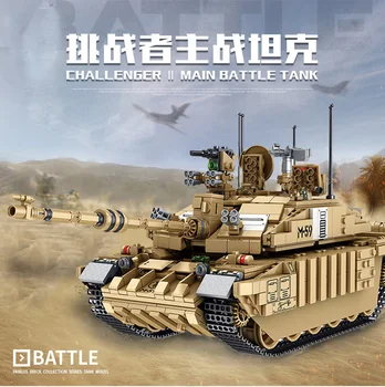 

632008 British Challenger main battle tank aircraft carrier military series small particle splicing interspersed building blocks