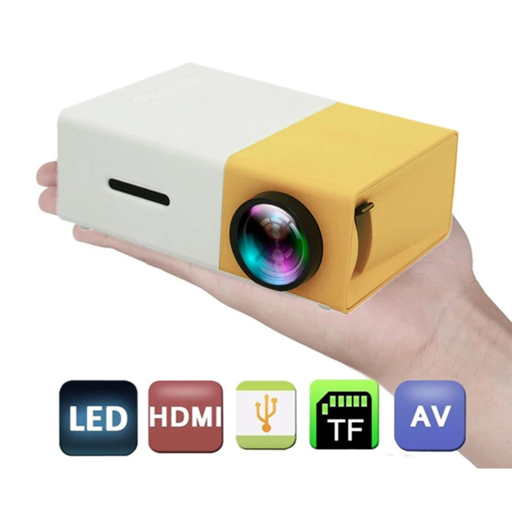 YG300 Профессиональный проектор 1080P LED Портативный HDMI USB Mini 3 5 мм аудио 800 люмен
