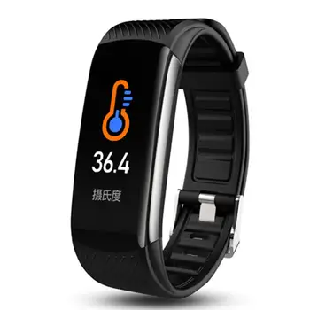 

New C6T Body Temperature Smart Bracelet Watch IP67 Waterproof Heart Rate Monitor Smartband Wristband Fitness Health Tracker