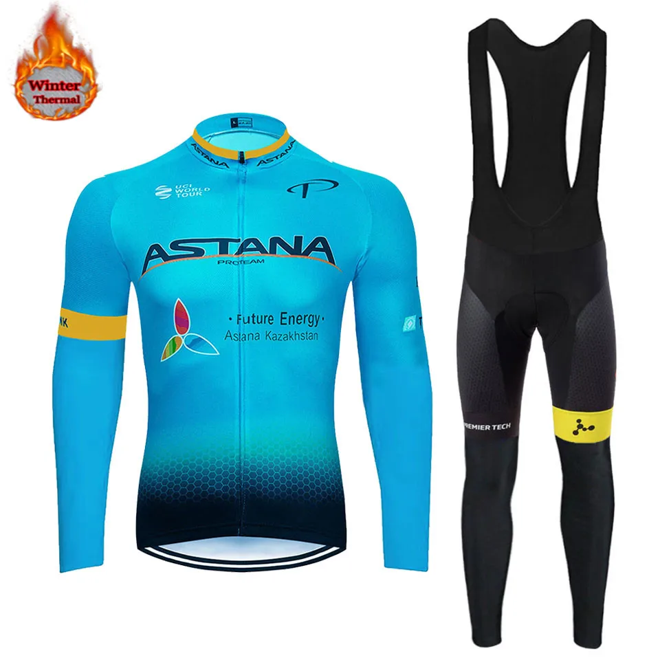 Астана Maillot Ropa Ciclismo Invierno зимняя велосипедная Джерси термальная флисовая одежда с длинным рукавом велосипедная одежда