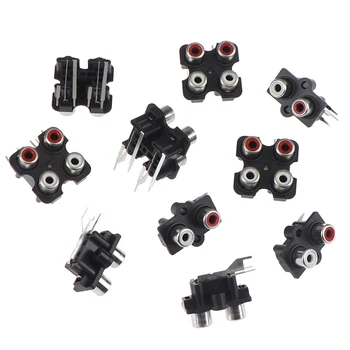 

5Pcs 2/4 Holes Metal,Plastic RCA Female Stereo Audio Jack AV Audio Input Socket Connector